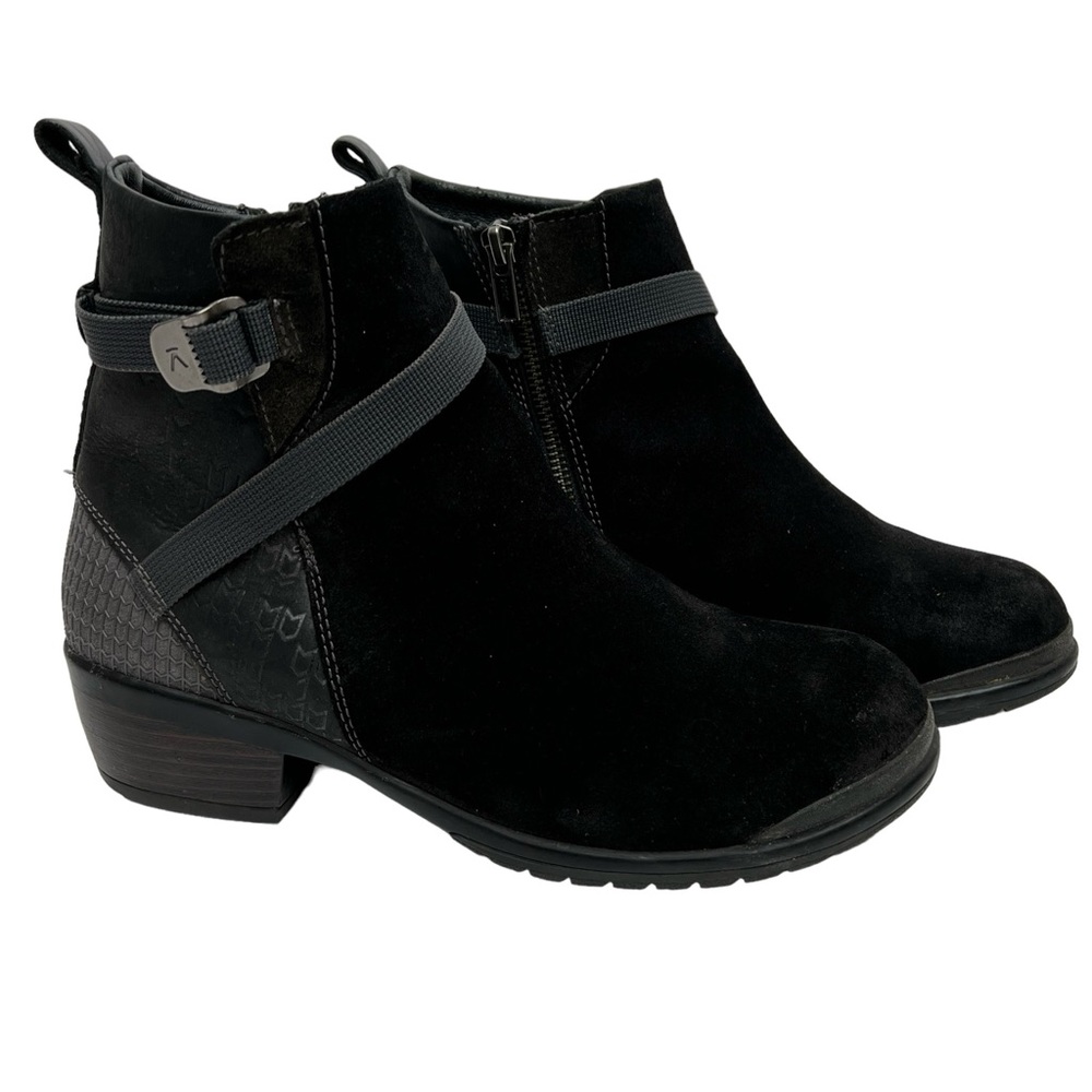 KEEN Morrison Mid Boot Suede Black Zip Belted Comfort Ankle Boots Women's Size 8